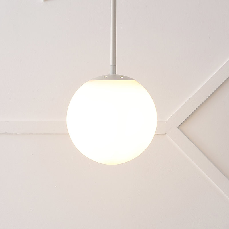 Jacere 1 - Light Single Globe Pendant, White, Almond