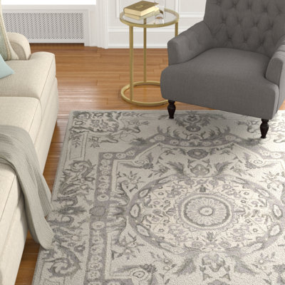 Lendella Oriental Handmade Tufted Wool Smoke Area Rug