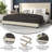 Upholstered Platform Bed with Wingback Headboard, Mattress Foundation with Slatted Supports-210624985-210624551