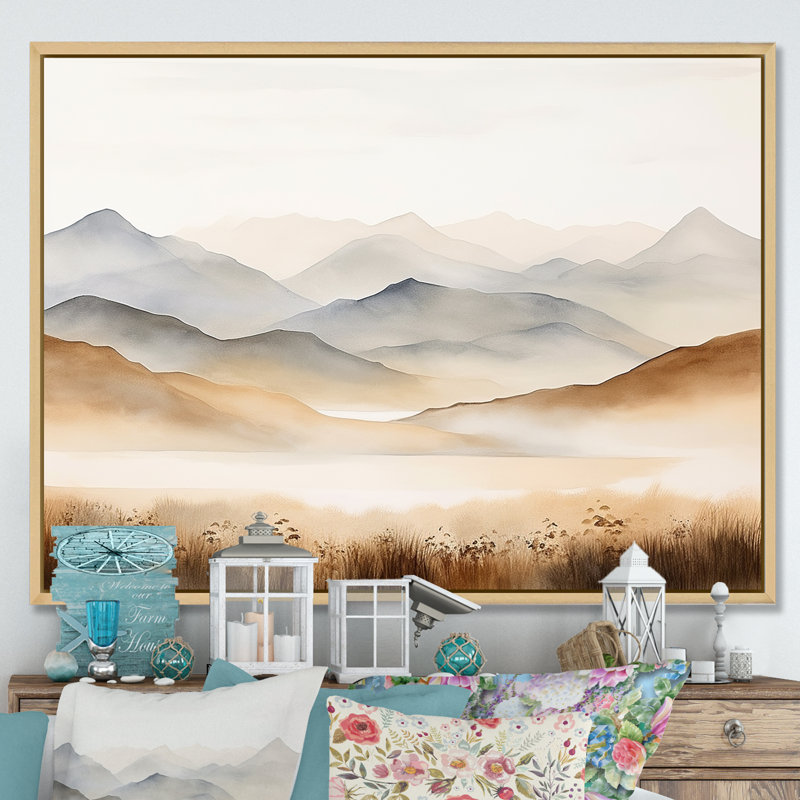 Mountain Silent Beauty II, Cadre naturel flottant, H 16 po x l 32 po x P 1 po