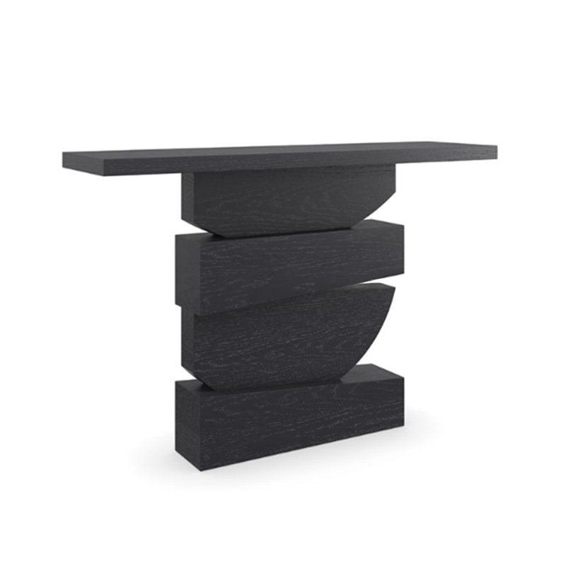 Console créative noire de style italien, H 31,5 po x l 70,9 po x P 15,7 po