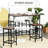 5-Piece Dining Table Set With Bar Table & 4 Stools Set