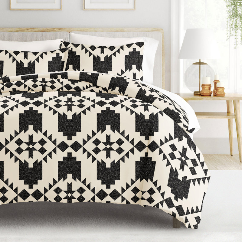Gray Adobe Diamond Print Reversible Full/Queen Duvet Cover Set