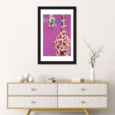 " Giraffe With Blue Flower " by Coco De Paris