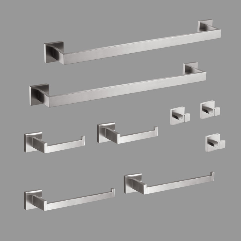 9 - Piece Bathroom Hardware Set, Brushed Nickel