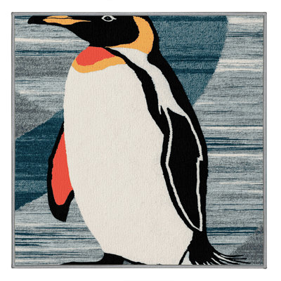 Washable African Penguin Wildlife Area Rug