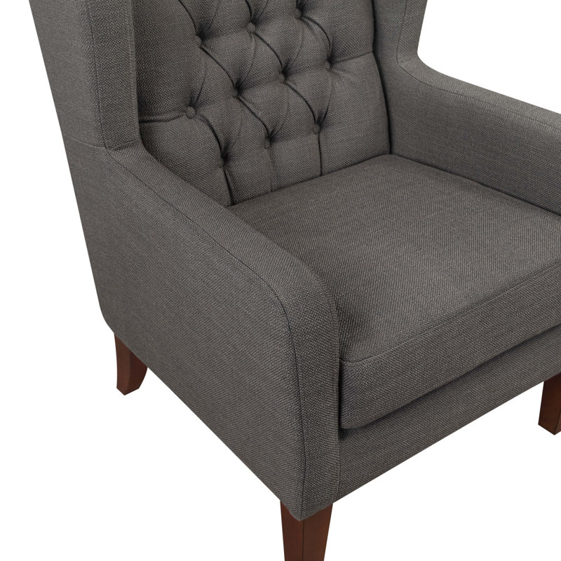 Fauteuil à oreilles classique, Gris foncé