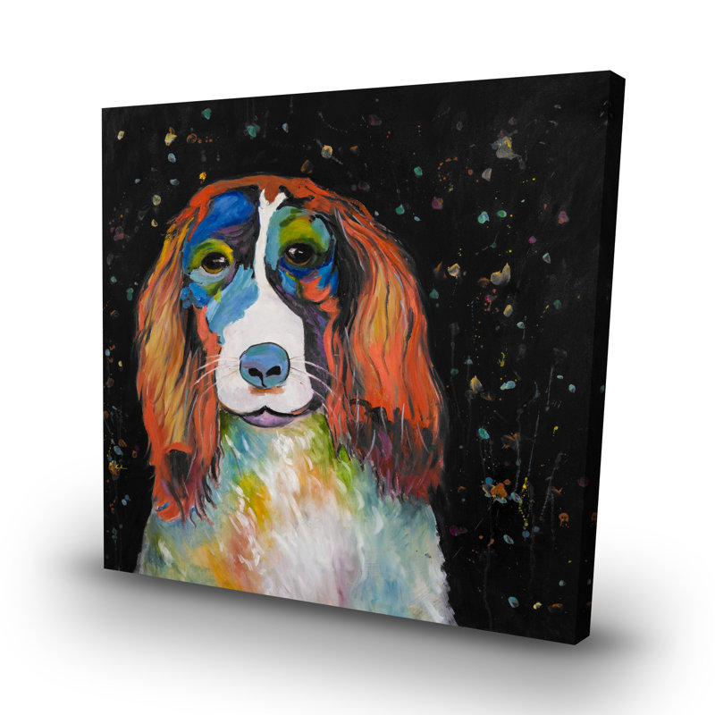 Colorful dog - 32"x32" art on canvas