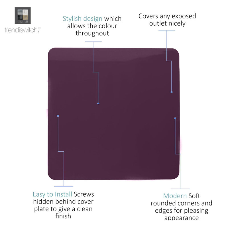 Trendi Switch Single Blanking Plate, Plum