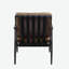 Chaise d'appoint Berham en châtaignier et fer mat avec pieds en métal