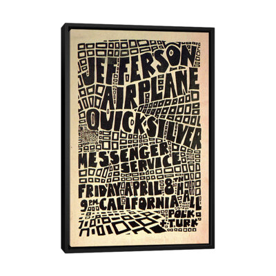 « california hall concert poster (jefferson avion & quicksilver messenger service) », art textuel sur toile