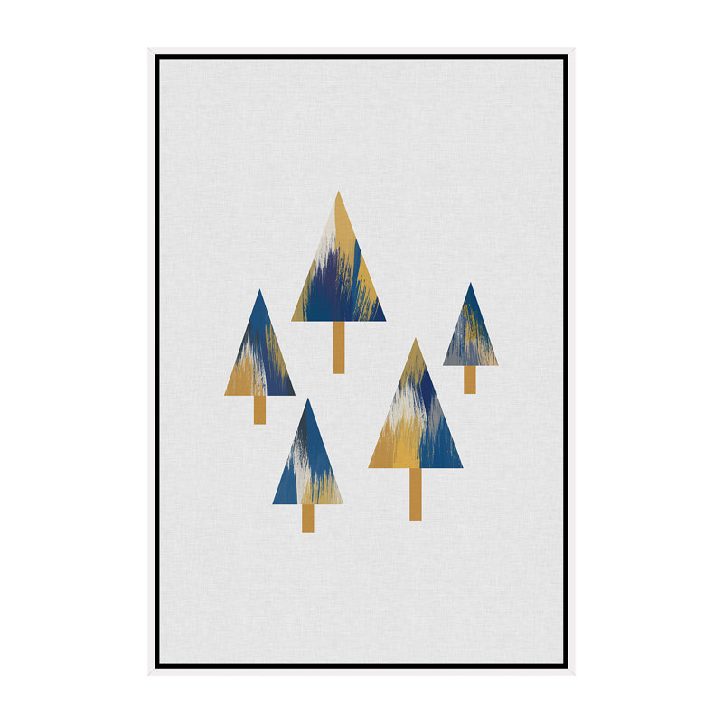 «Trees» par Orara - impression d'art graphique, Pas de tapis, H 60 po x l 40po x P 1,5 po, Toile blanche encadrée