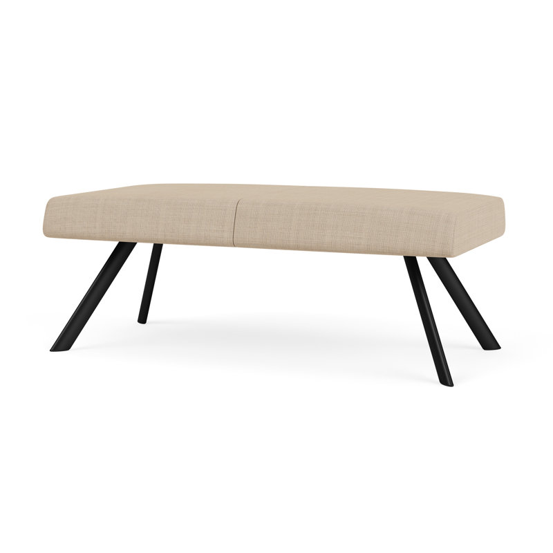 Banc de réception Willow, Noir, Chambray calcaire - vinyle facile à nettoyer