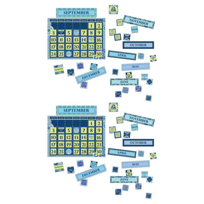 Blue Harmony Calendar Bulletin Board Set