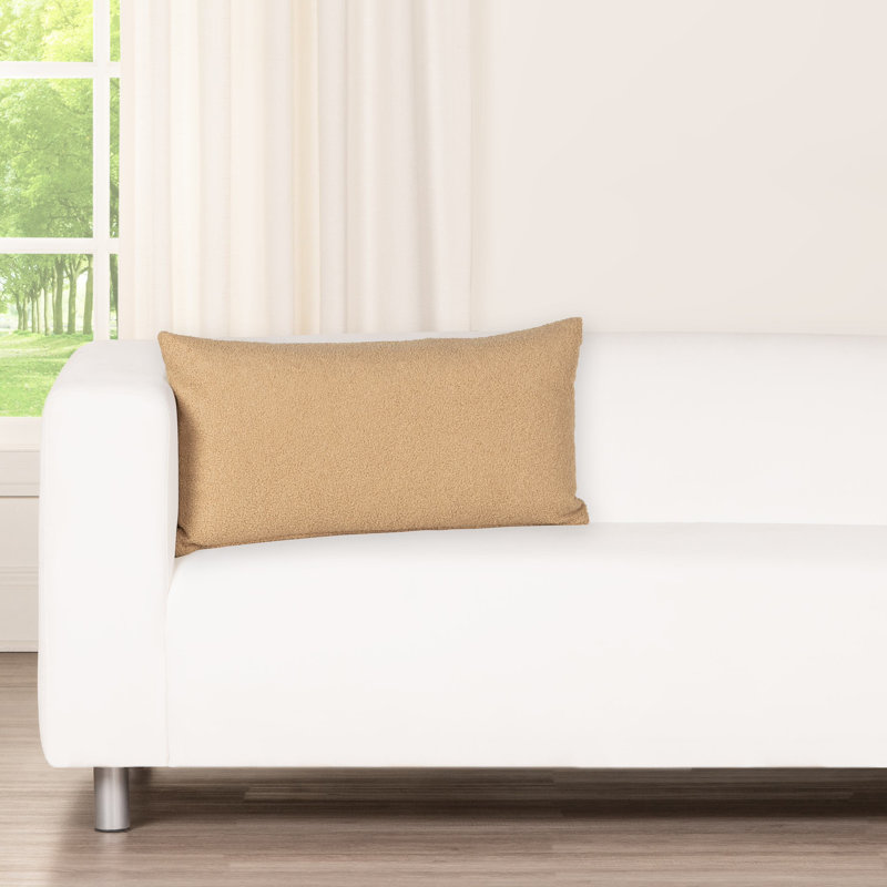 Maudette Striped Reversible Throw Pillow, Beige, Feather