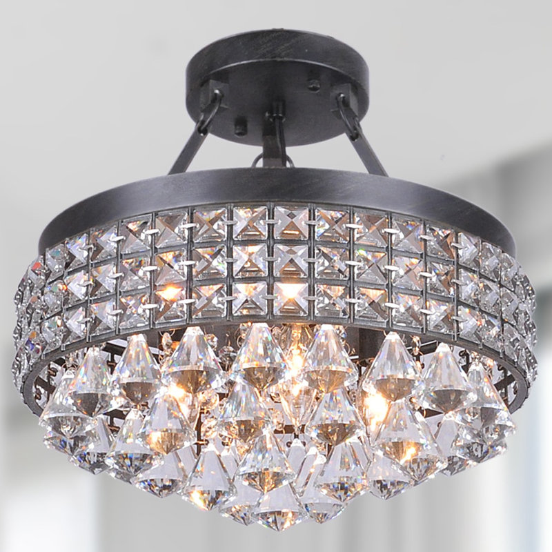 Traverso 4 - Light 14.6" Chandelier Style Drum Semi Flush Mount