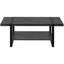 Table de salon rectangulaire noire - L 48 po, style moderne avec tablette fixe et pieds en métal, rangement pour la chambre, pieds