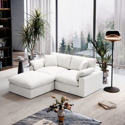 Cloud Couch Modular Sectional Sofa For Living Room, Oversized Comfy Down-Filled Cushion, Modern Upholstered Deep Seat Couches, Detachable Slipcover For Easy Cleaning