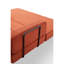 Lit en velours côtelé orange à 3 places avec structure de forme fixe, coussin cylindrique, canapé de plancher pour le salon, mousse à mémoire de forme douce, dossier coussiné, salon à délicatesse, accoudoirs carrés à haute densité, décontracté