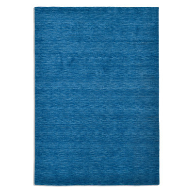 Rectangular Uniform Color Wool Hand Woven Area Rug