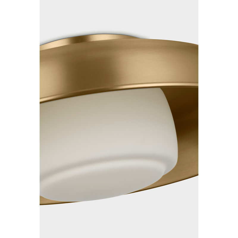 Richard June Transitional Liora Flush Mount Light, Estate Brass, Estate Brass