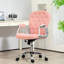 Chaise de bureau rose en molleton avec boutons, hauteur de siège réglable et pivotement à 360 °, coussin de détente rembourré et inclinable, assise confortable