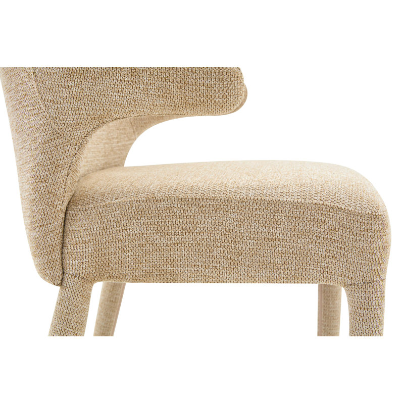 Chaise avec accoudoirs rembourrés Boucle, Kaki