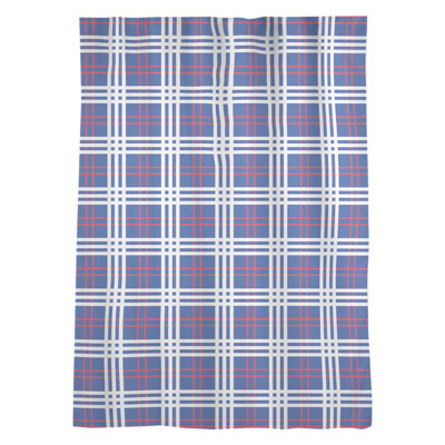 Plaid Sheer Rod Pocket Single Curtain Panel