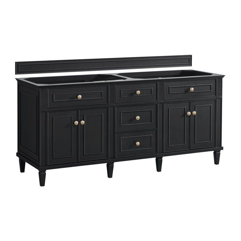 Lorelai 72'' W Double Vanity, Black Onyx, Phantome Eclos, 8" Widespread