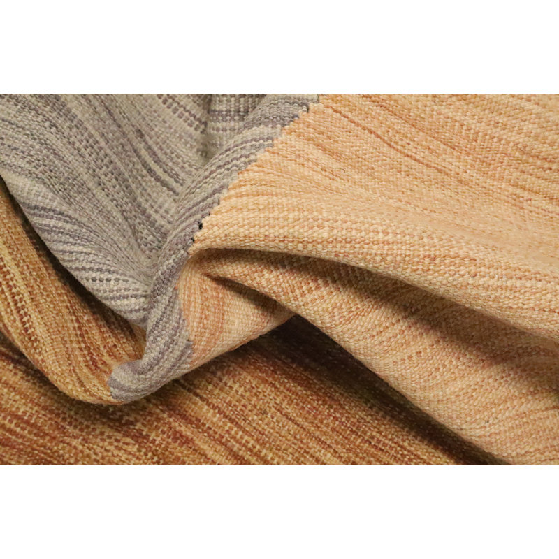 Tapis contemporain à motif géométrique kilim 5 x 8 dans des couleurs chaudes et naturelles