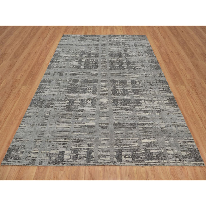 Tapis oriental en laine naturelle nouée à la main 8 pi 1 po x 10 pi 1 po Nevada