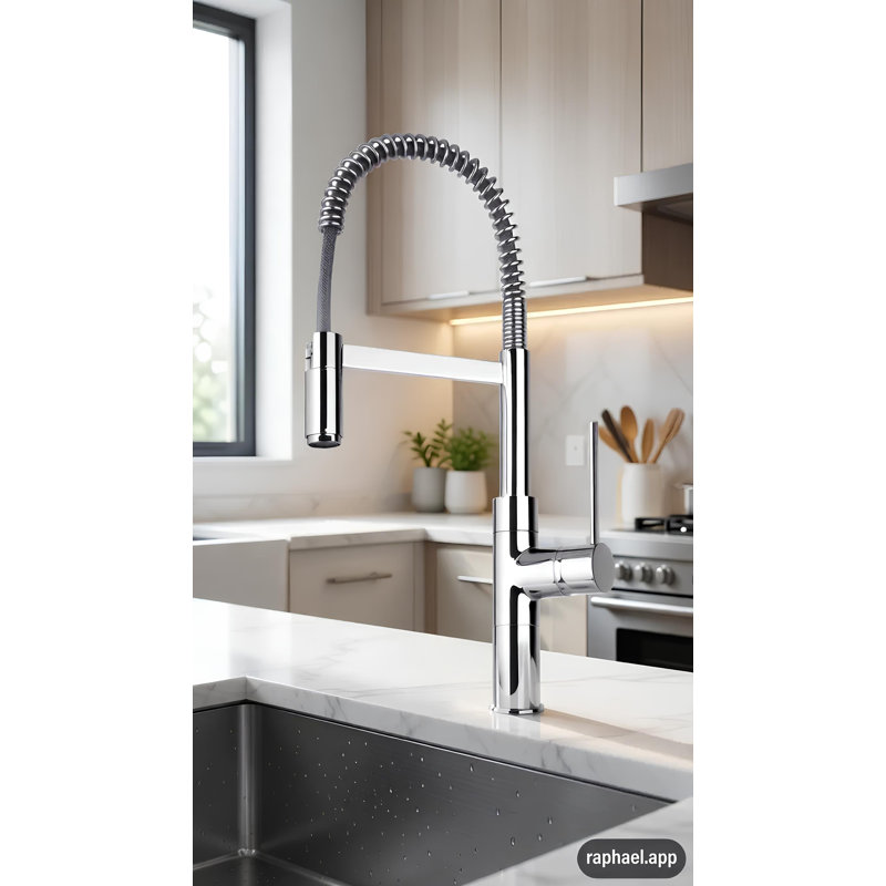 Piralla Cox Pull Down Kitchen Faucet, Chrome