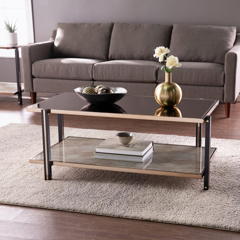 Table basse Elowise avec plateau en miroir