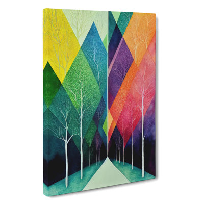 Geometric Forest Abstract - Wrapped Canvas