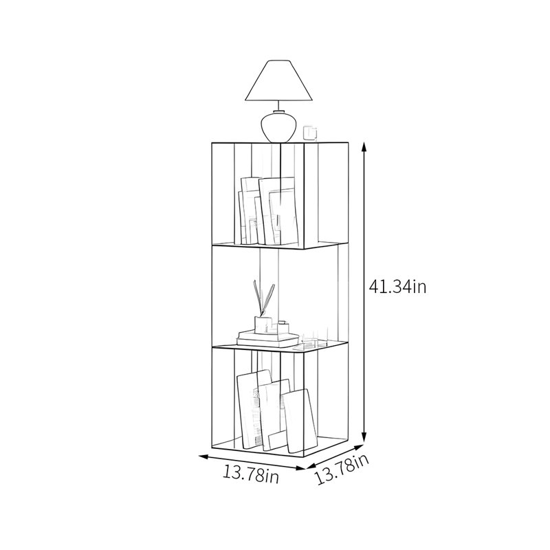 Simple acrylic bookcase designed with creativity, Black