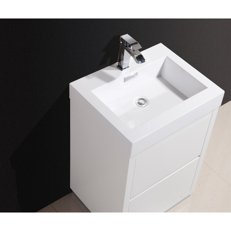 Ensemble de meuble-lavabo simple 35 po Royka, Blanc, Blanc