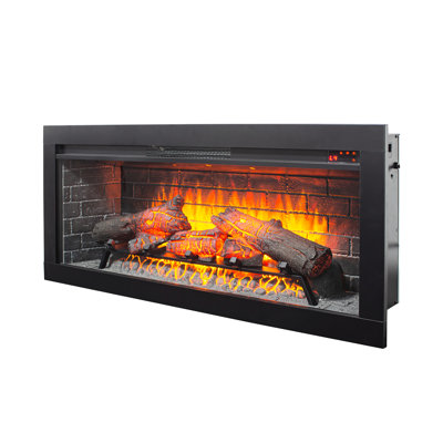 Electric Fireplace With Western Style Sound Effect, 8 - Hour Timer Setting, 11 Temperature Selections, Realistic Flame For Living Space 42 Inch Infrared Removable Trim Kit, Double Mechanisms, 1500w