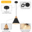 Luminaire suspendu pour îlot de cuisine 1 lumière avec accents en bois Hinsinger-1944815309
