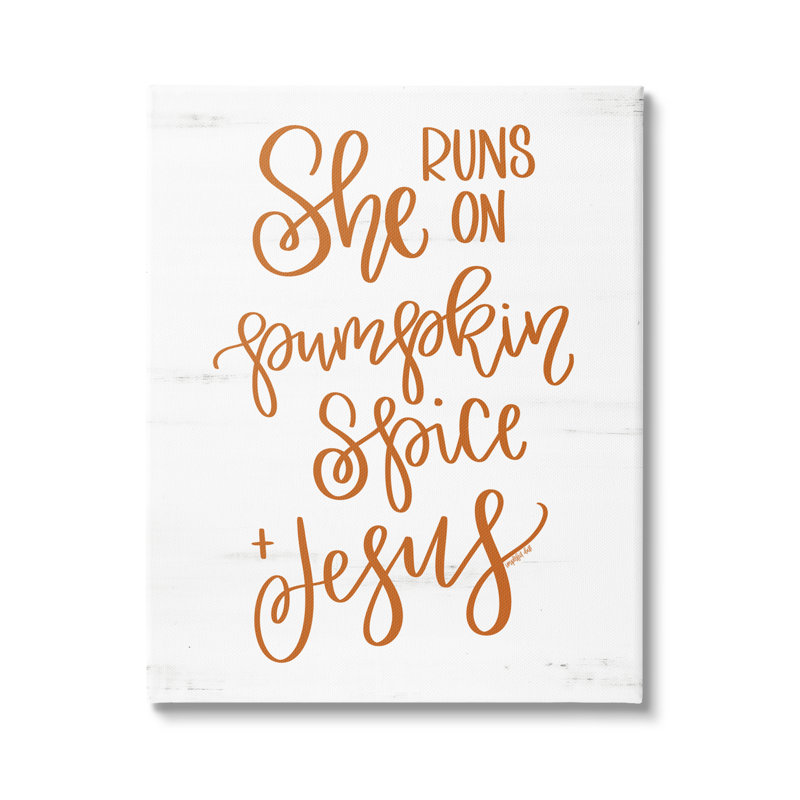 «Pumpkin Spice & Jesus Endearing Fall», typographie noire encadrée par estampe numérique, art texturé par imperfect Dust