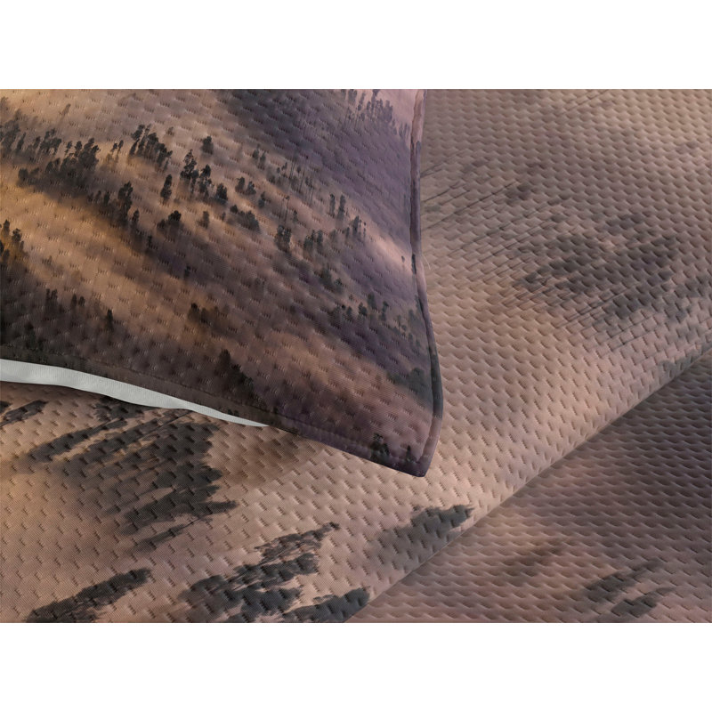 Rustic Polyester Coverlet, Queen Bedspread + 2 Shams