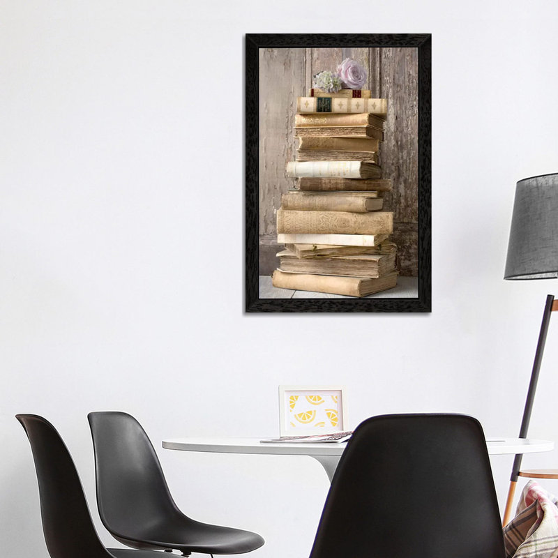 Books I - Print on Canvas, Black Framed, 101.6 cm H x 66.04 cm W