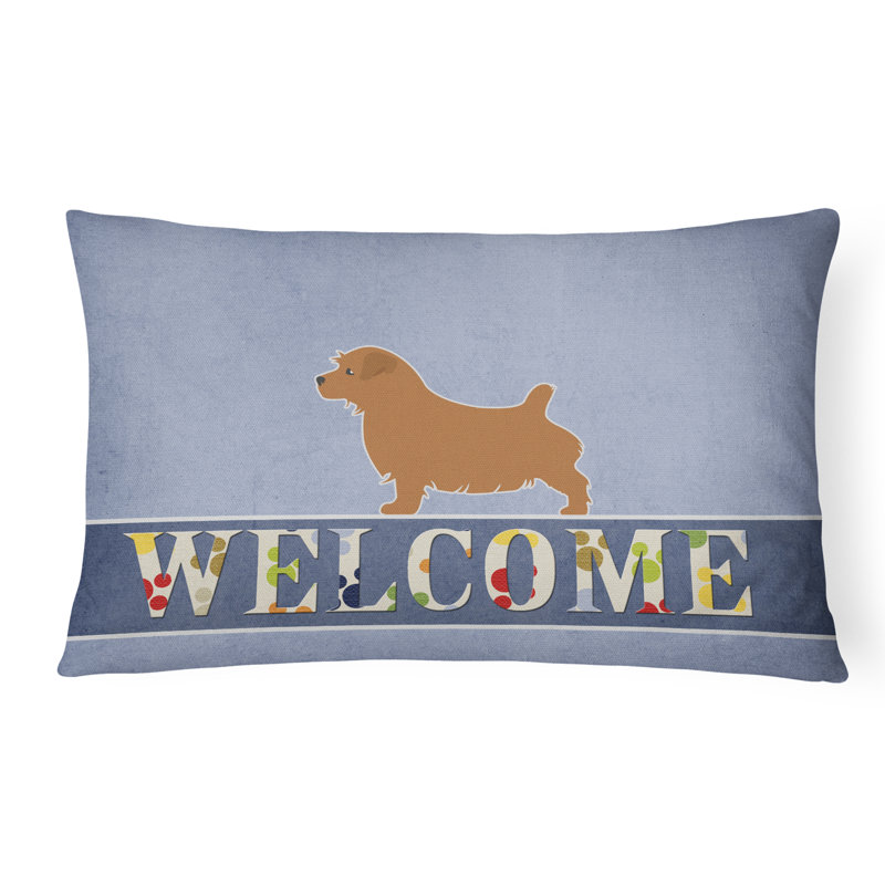 Coussin Norfolk Terrier Welcome