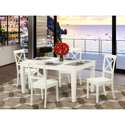 Holbeach Butterfly Leaf Rubber Solid Wood Dining Set