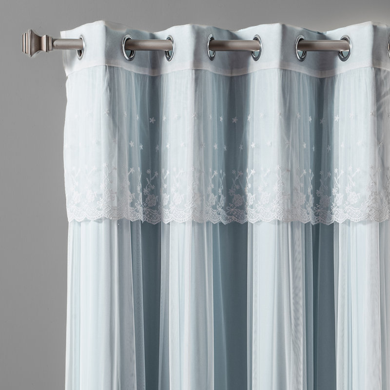Paire de rideaux obscurcissant et isolant avec œillets Crenshaw, Bleu ciel, L 52 po x H 96 po