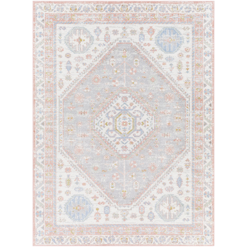 Benfield Machine Washable  Rose Area Rug, Rectangle 9'3" x 12'