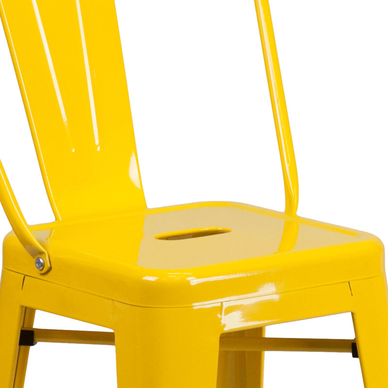 Tabouret de bar Iddings, Jaune, 1, Tabouret de comptoir (siège d'une hauteur de 24 p