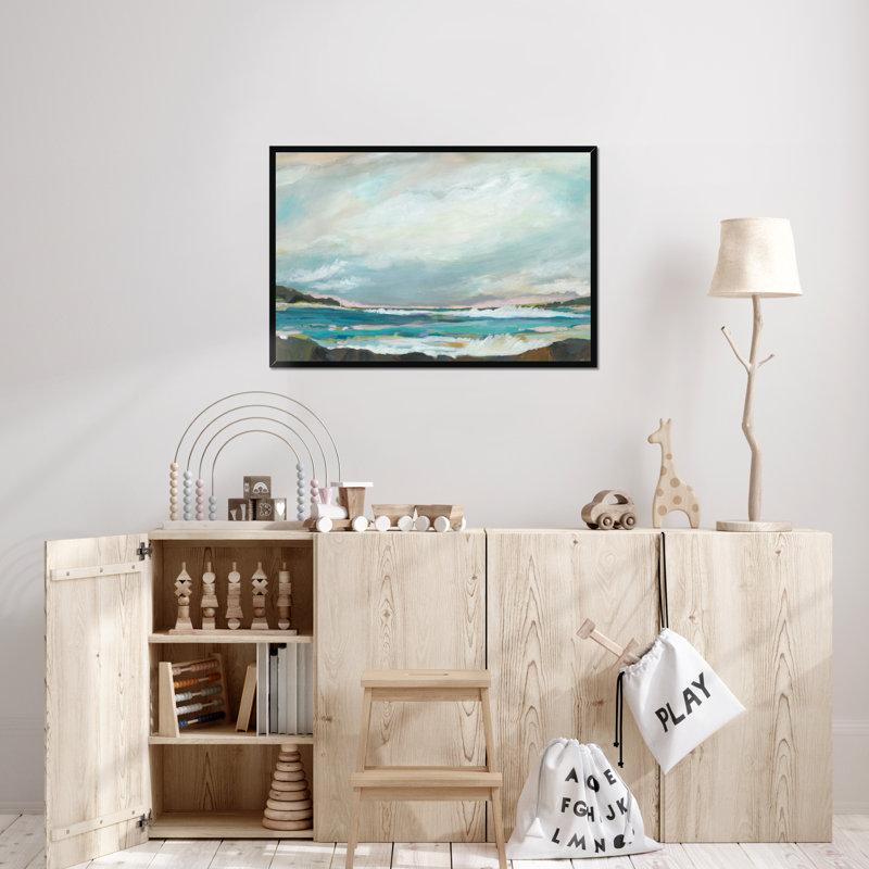 Seaside View III by Karen Fields - Painting, Black Framed Paper Print, 65cm H x 95cm W