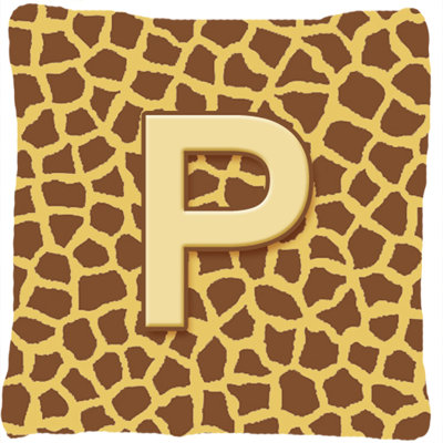 Coussin décoratif intérieur/extérieur initial monogramme giraffe