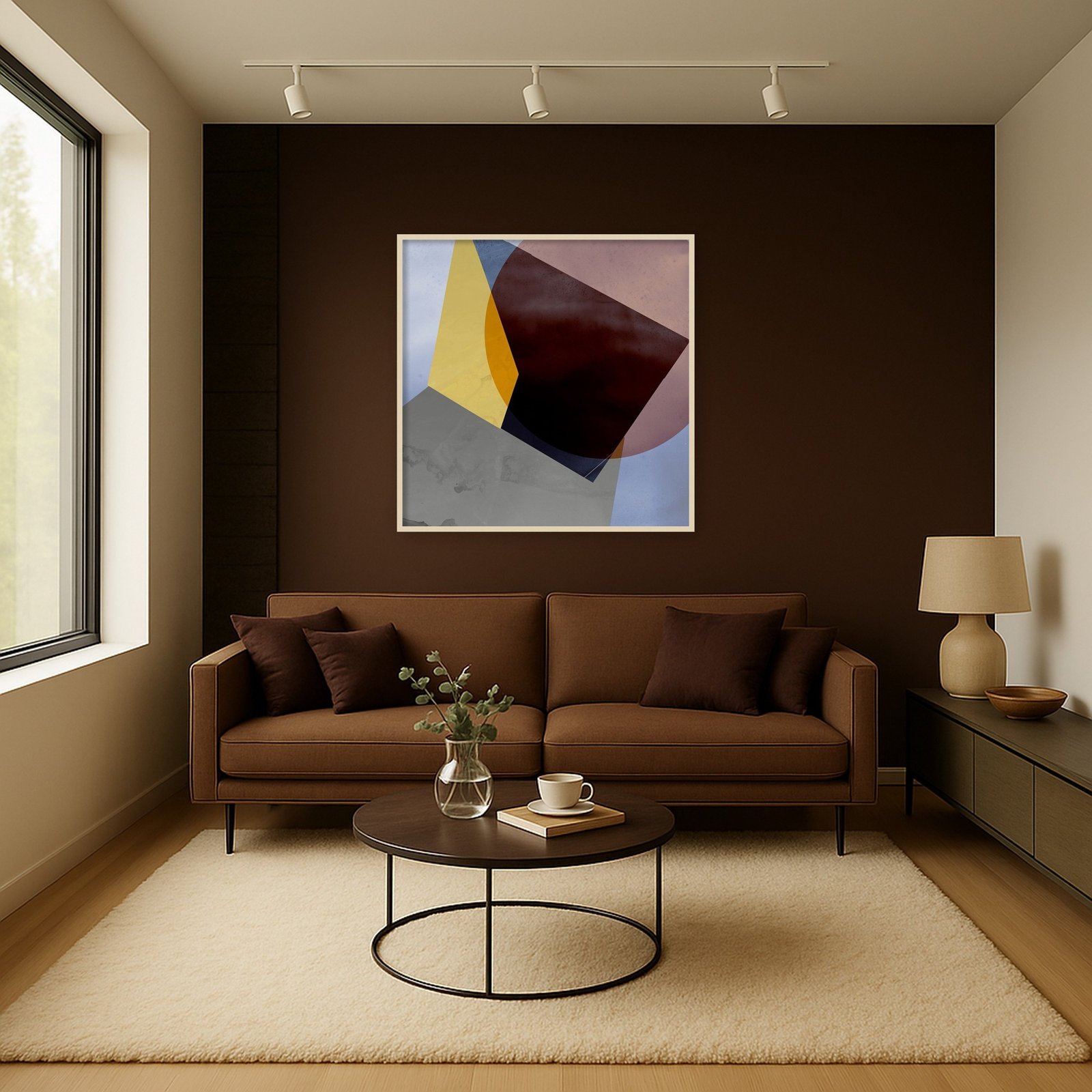 Flagler "Essentially Minimal II" Print, 41" H x 41" W, Brown