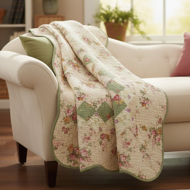 Greenland Home Fashions Bliss Ivory Throw, 50x60 Inches, Ivory